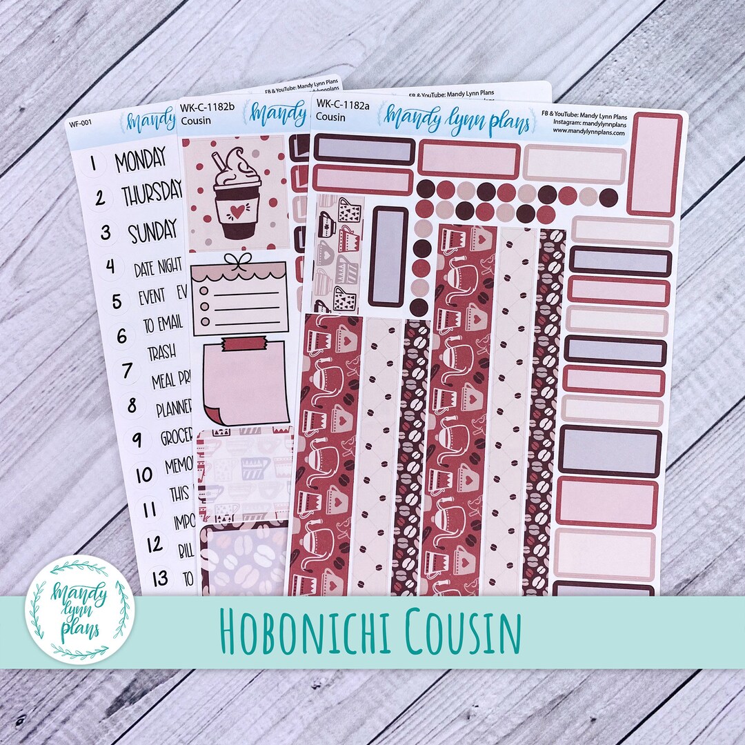 Hobonichi Cousin A5 Weekly Planner Sticker Kit || Coffee Lovers ...