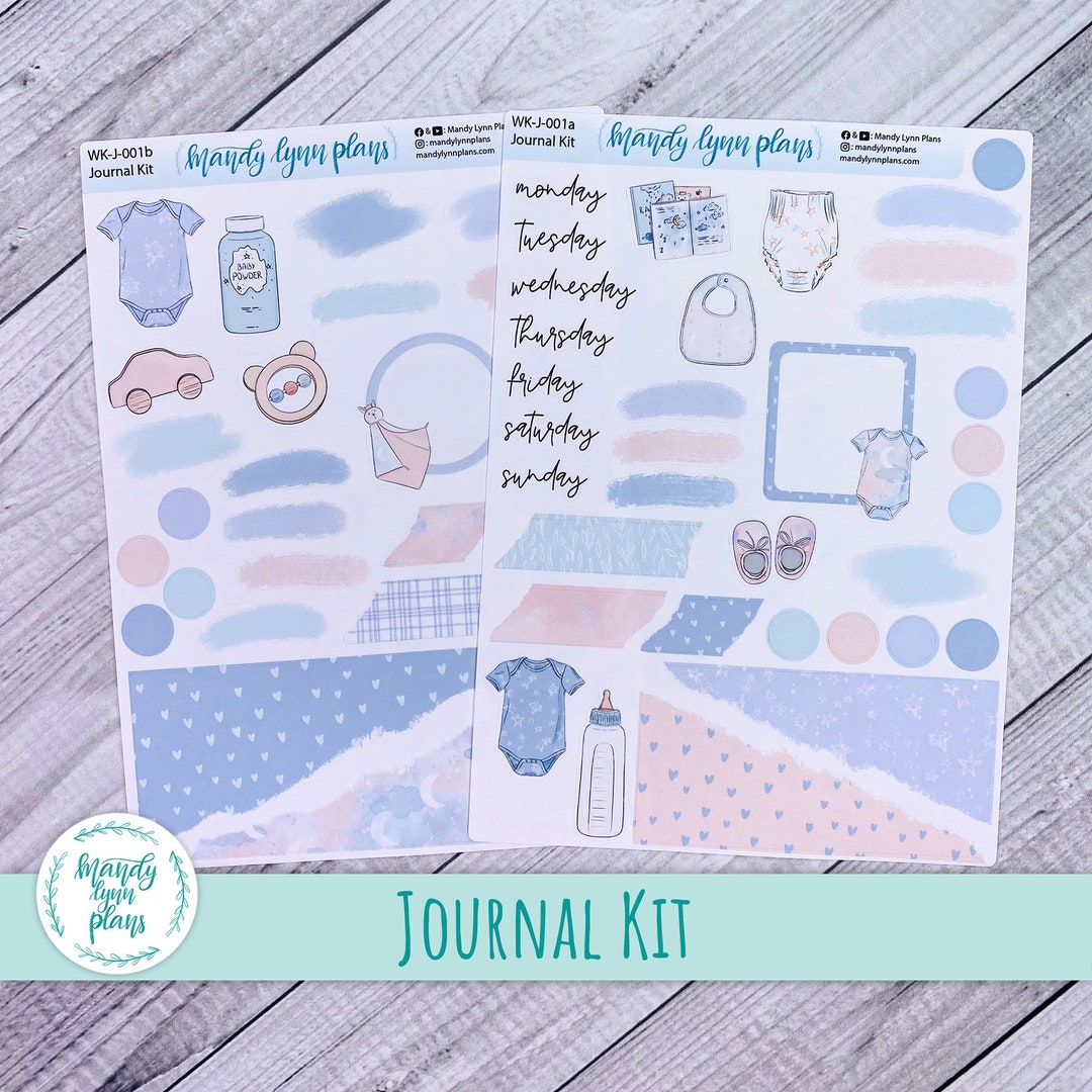 Baby Journal Sticker Kit || Removable or Clear Matte Stickers || WK-J-001 - Etsy