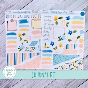 Happy Floral Journal Sticker Kit || Abnehmbare oder durchsichtige matte Aufkleber || WK-J-220