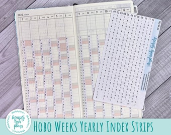 Yearly Index Number Day Scripts || Hobonichi Weeks || Removable Matte Stickers