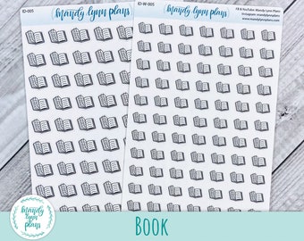 Book, Read, Reading Planner Doodle Stickers || Removable White Matte or Clear Matte Stickers || 005