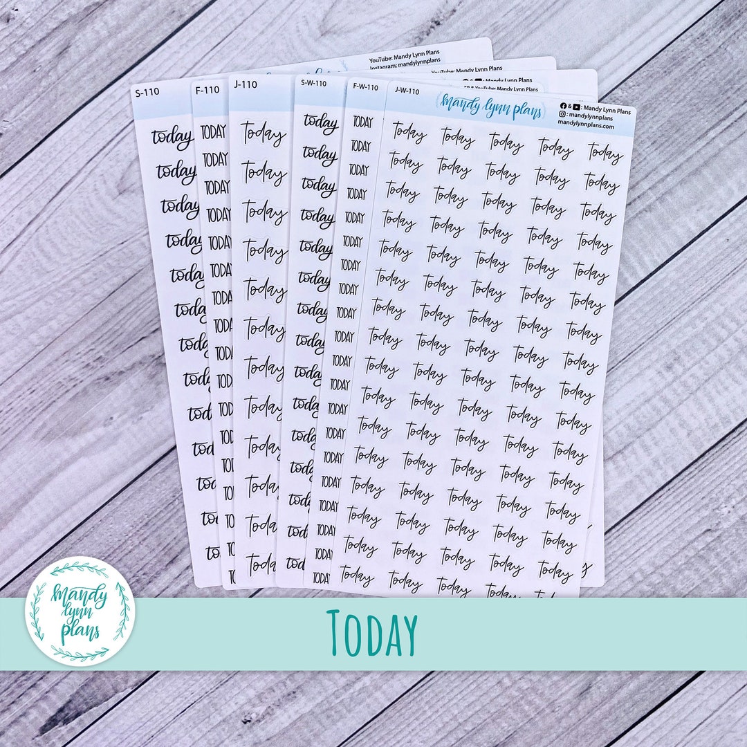 Today Script Stickers: Hand Lettered Planner Stickers (110) - Etsy
