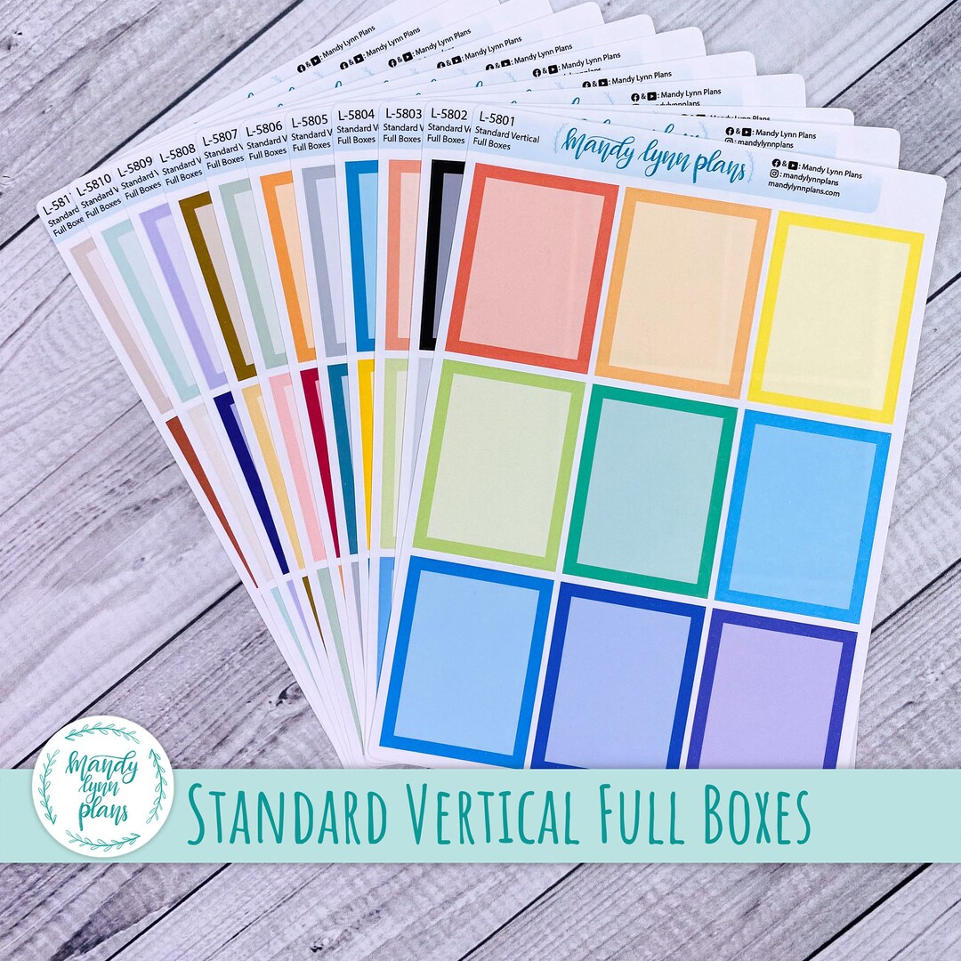 Standard Vertical || Solid Full Box Functional Labels || Multiple ...