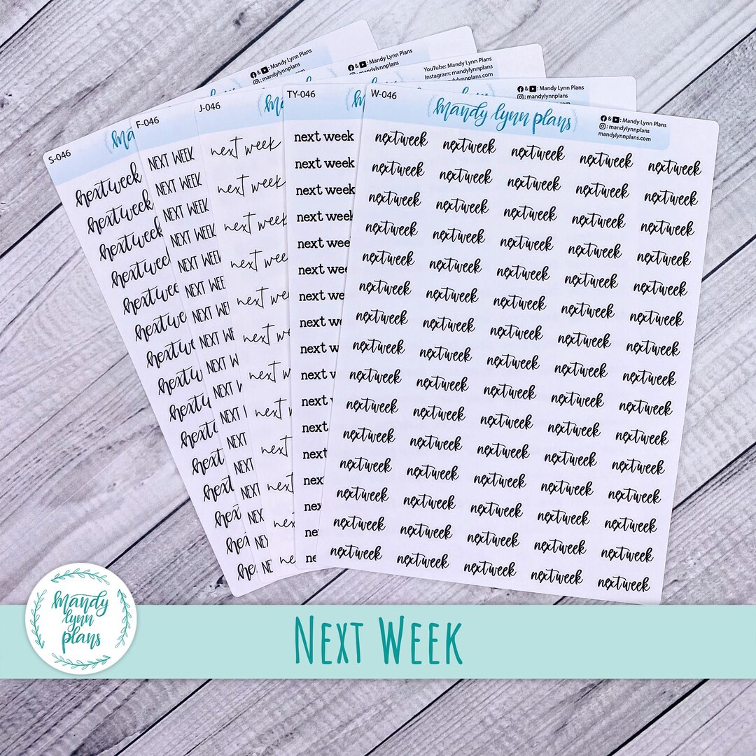 New Week Script Next Week Script Stickers - Etsy