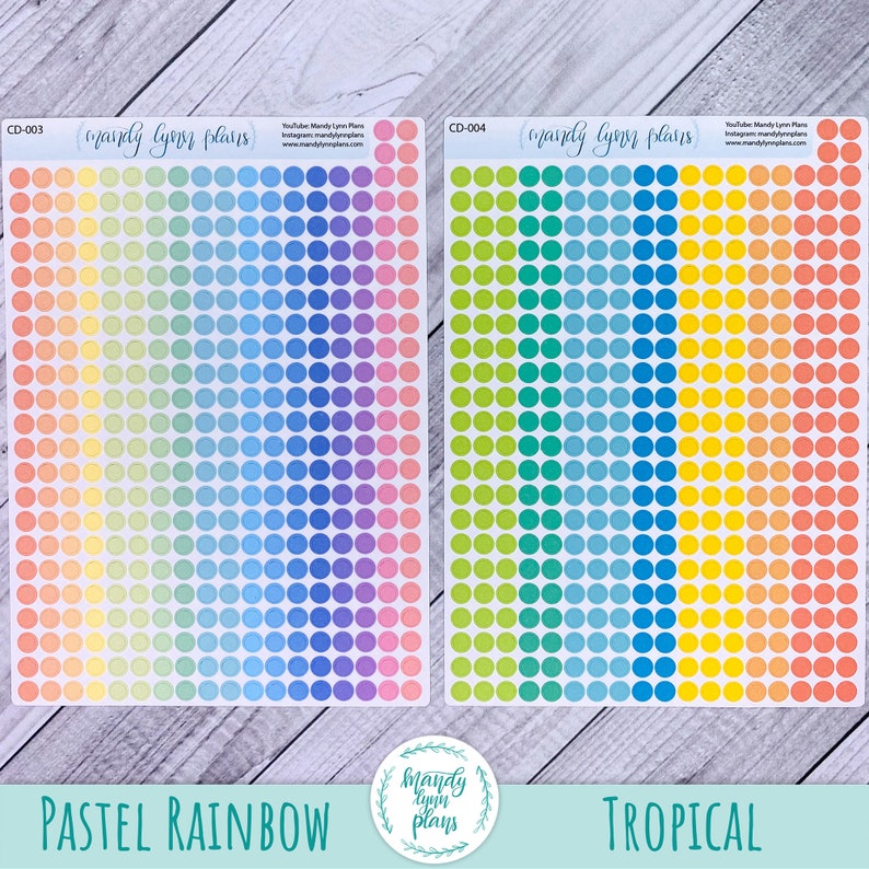 Colorful Planner Dots Removable Matte or Clear Transparent - Etsy
