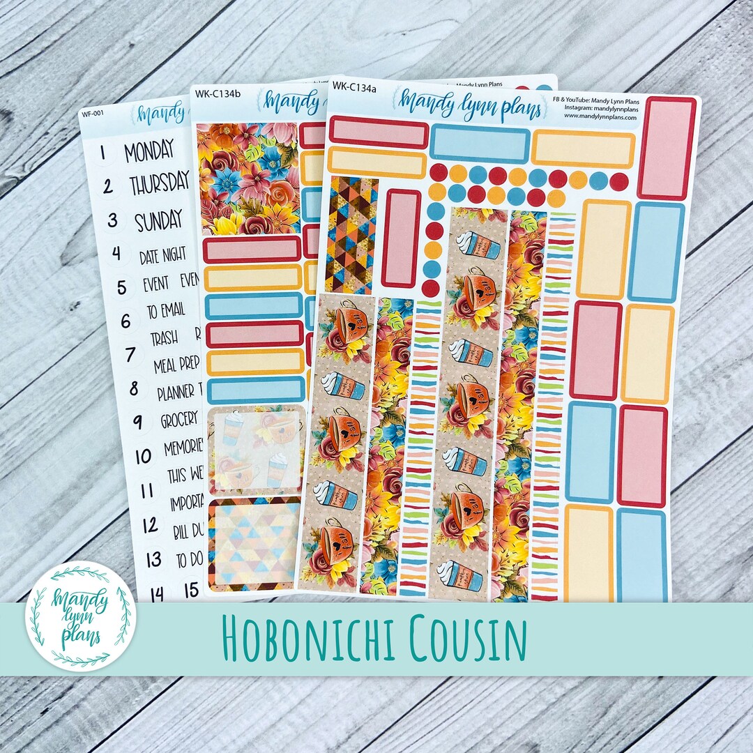 Hobonichi Cousin A5 Weekly Planner Sticker Kit I Love Fall Removable ...