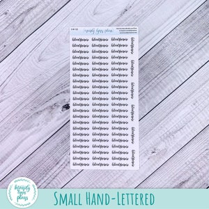 May include: A rectangular sticker sheet featuring multiple rows of the words blood pressure written in a black cursive script. The sheet includes the text S-W-122, simply lynn plans, and social media information at the top in a small font.