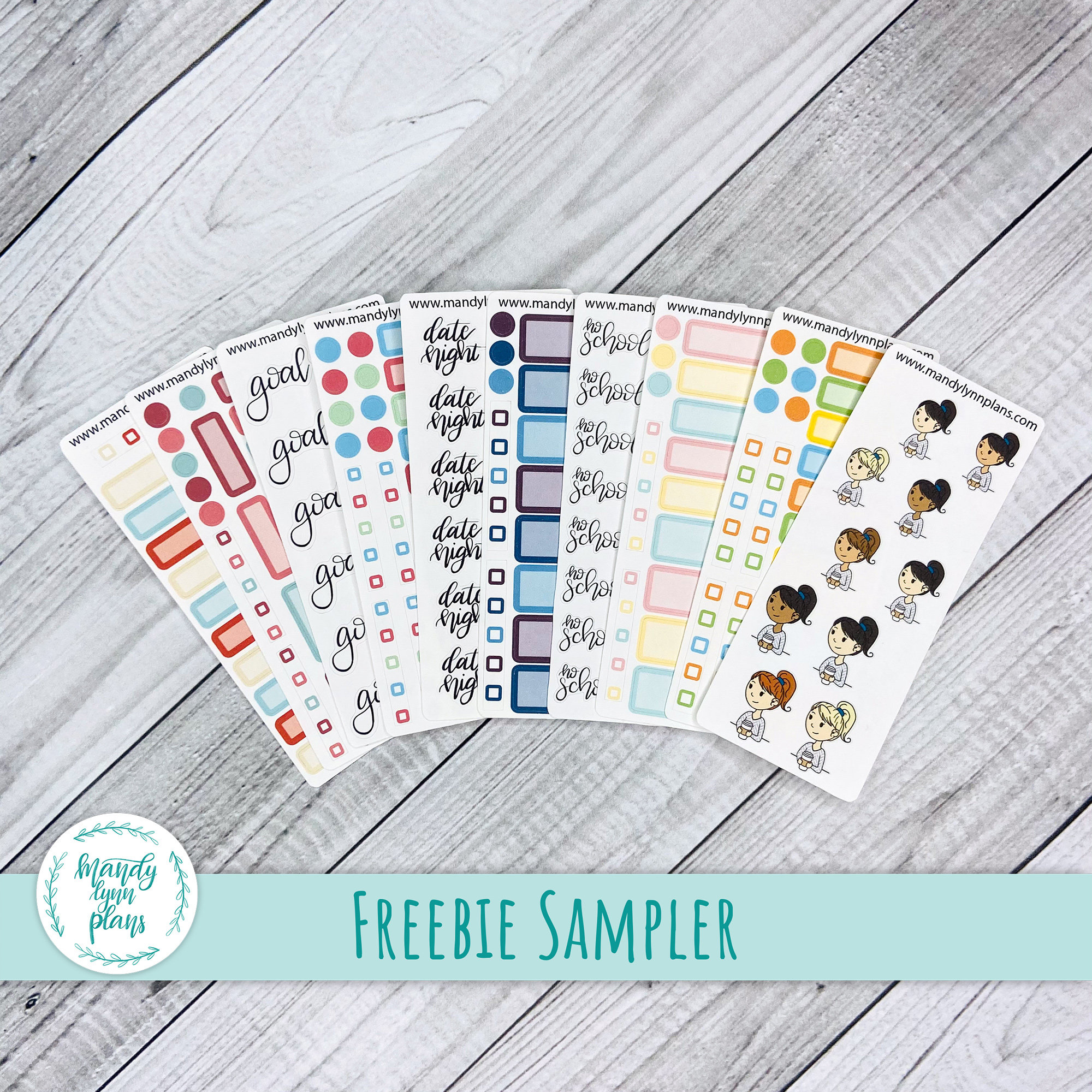 Freebie Sampler || Hobonichi Stickers || Hand Lettered || Removable M…