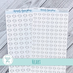 Heart Doodle Planner Stickers: White or Clear Matte (023)