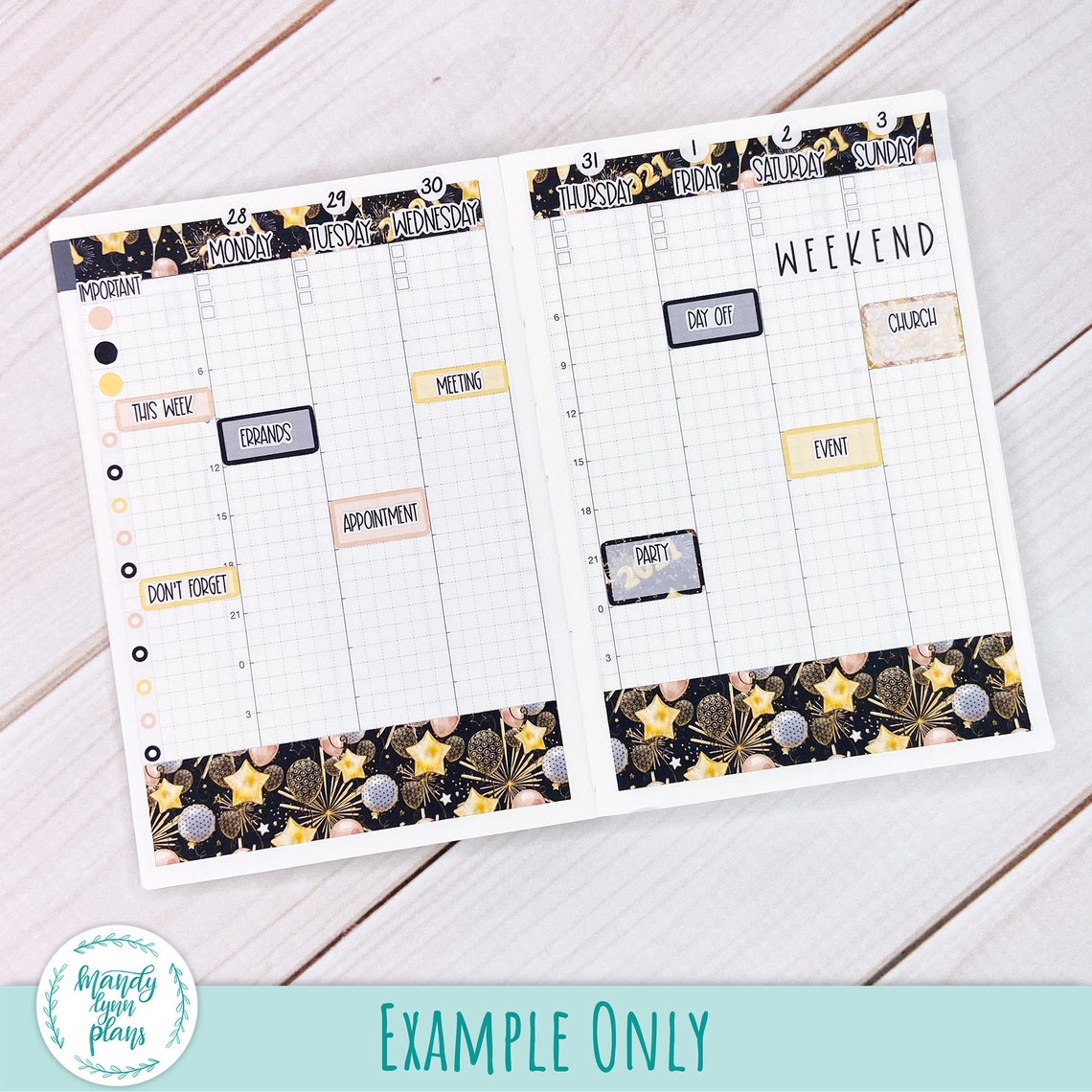 Hobonichi A6 Weekly Calendar Supplement Sticker Kit Etsy