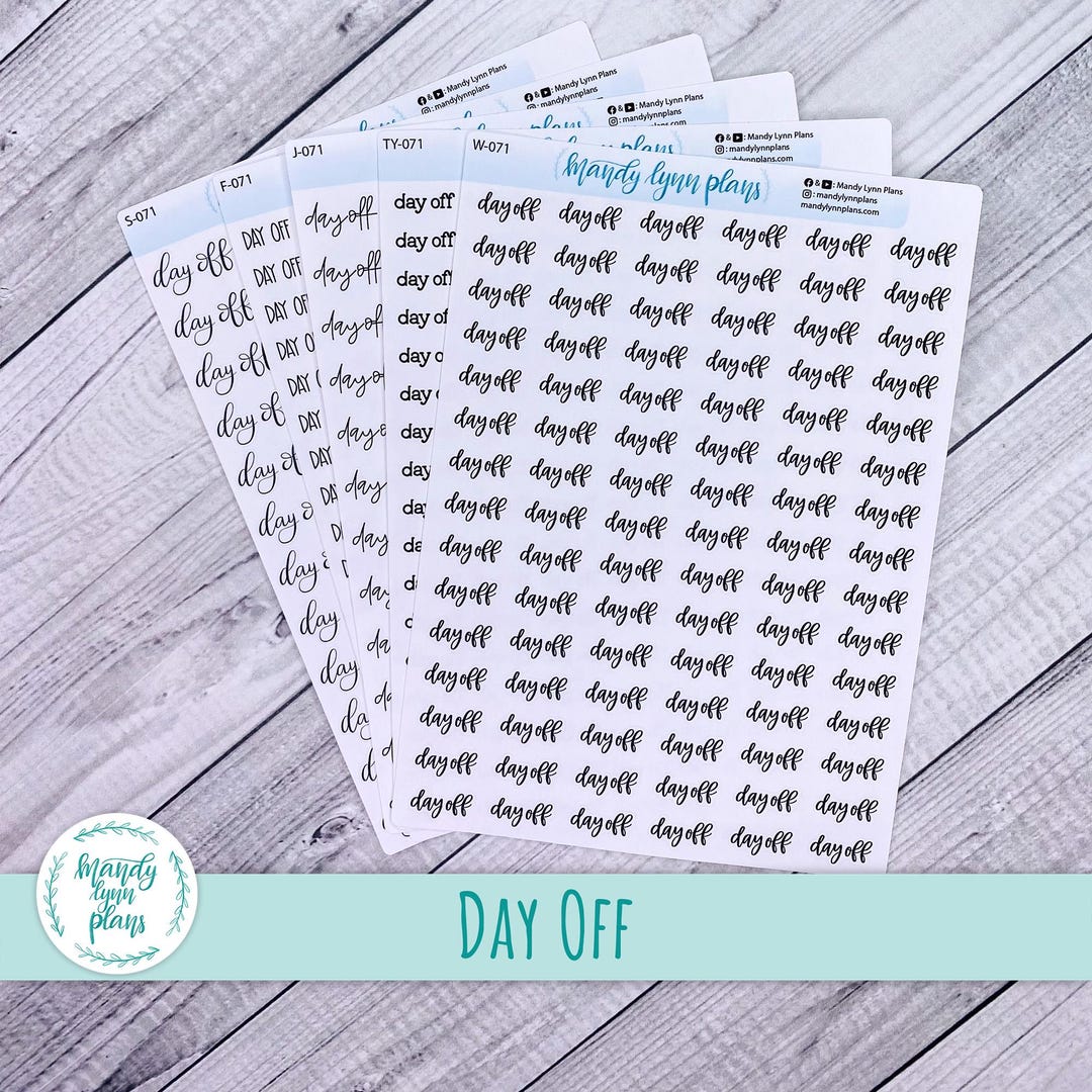 Day off Script Planner Stickers - Etsy