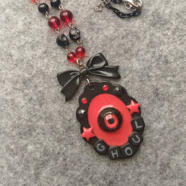 Collier Necklace Ghoul Eye Gothic