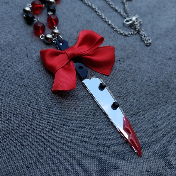 Collier Necklace Bloody Knife Goth