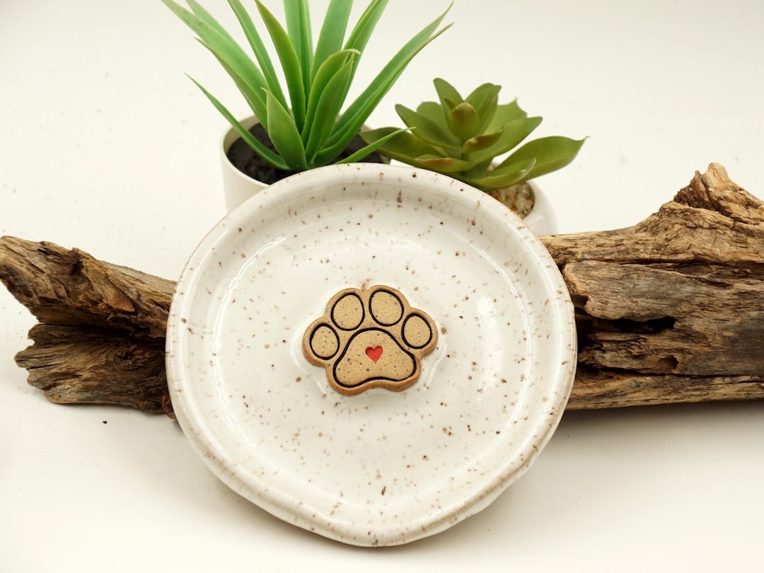 Handmade Paw Print Ceramic Spoon Rest - Rustic Dog Lover Gift for the ...