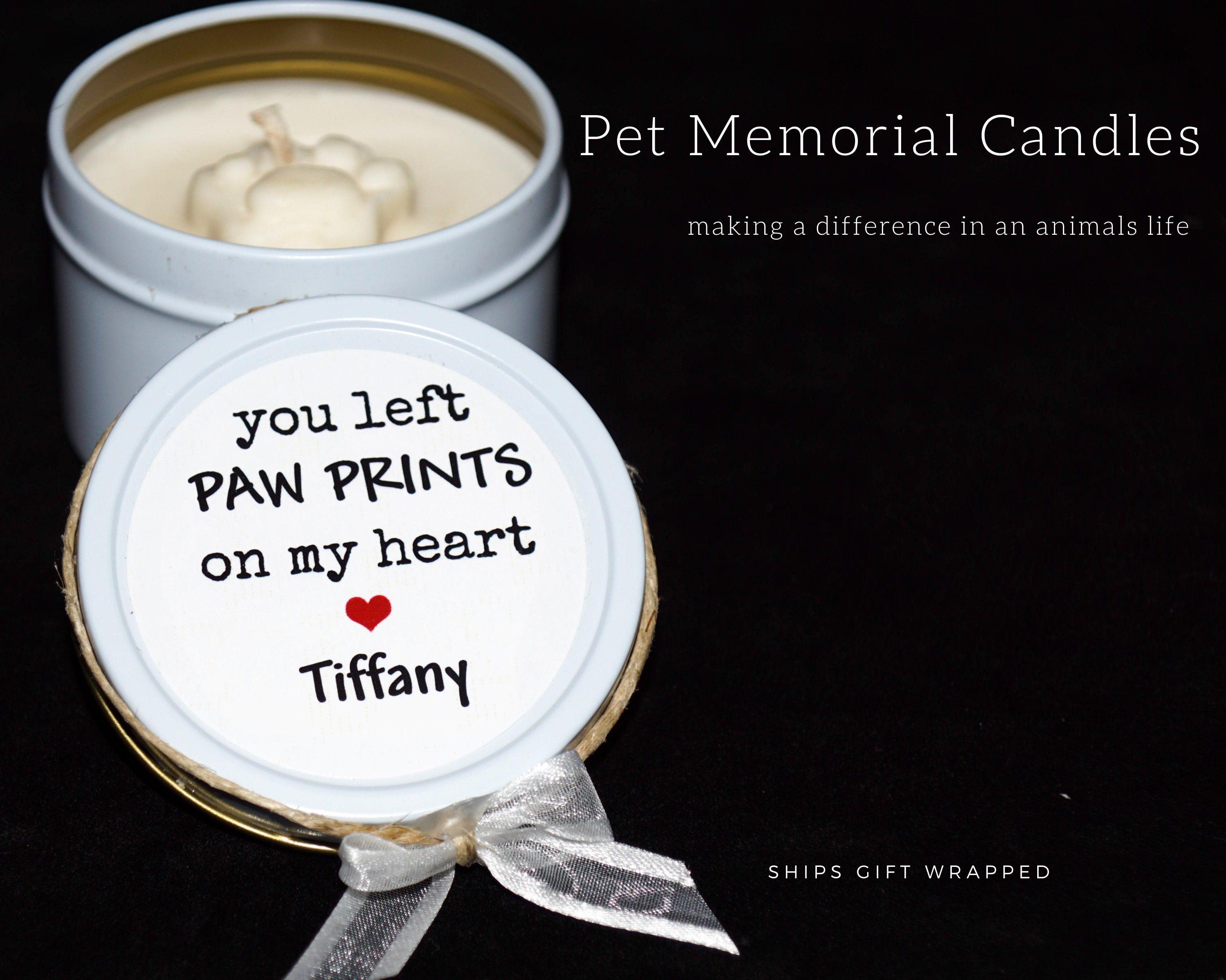 Personalized Pet Memorial Candles Paw Print Custom Candle Etsy