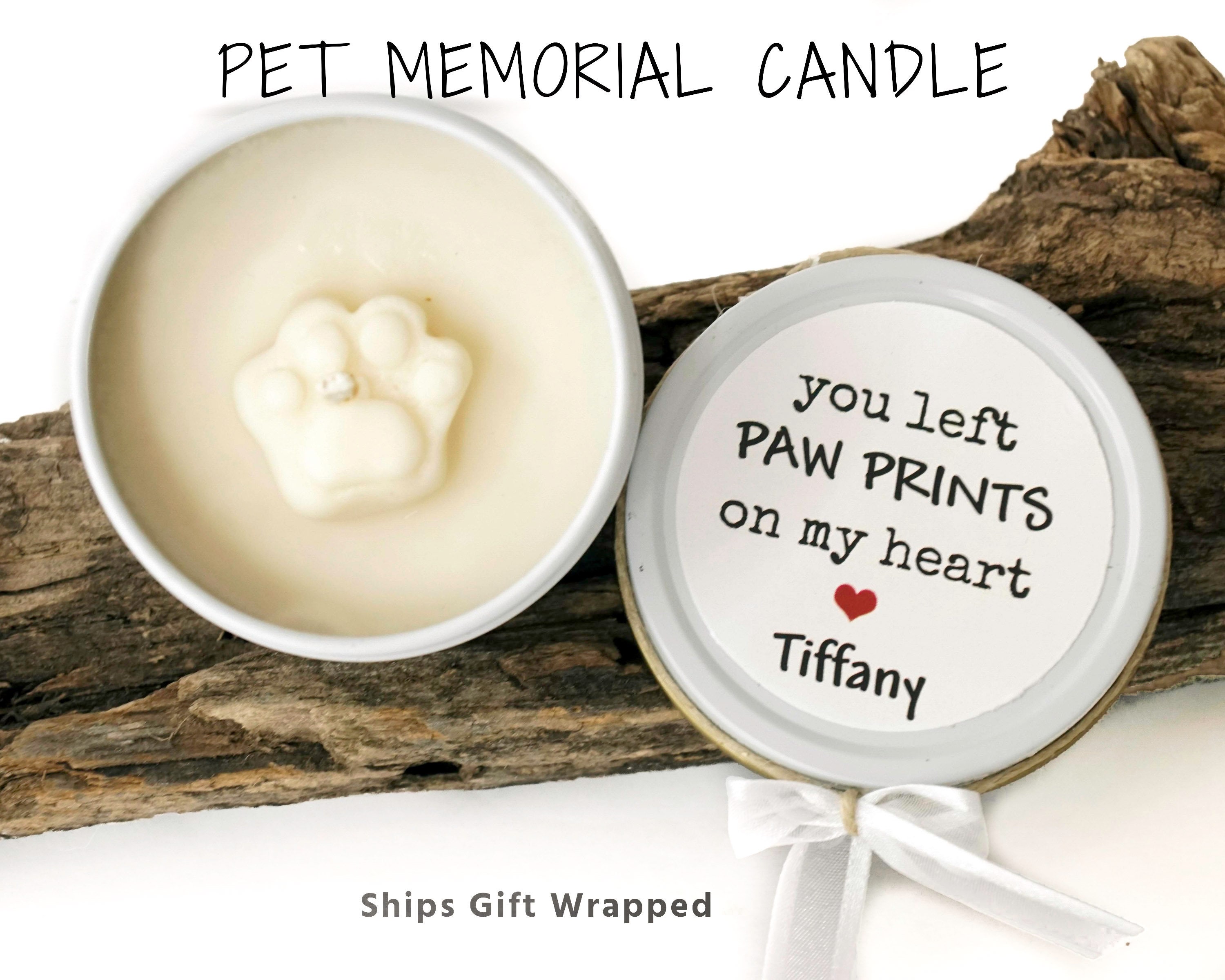 Personalized Pet Memorial Candles Paw Print Custom Candle Etsy