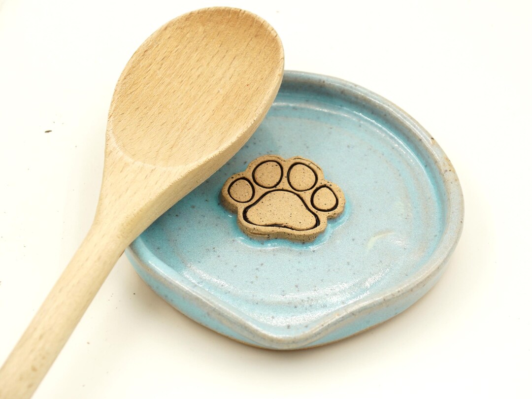 Pottery Paw Print Spoon Rest - Handmade Ceramic Dog Lover Gift - Etsy