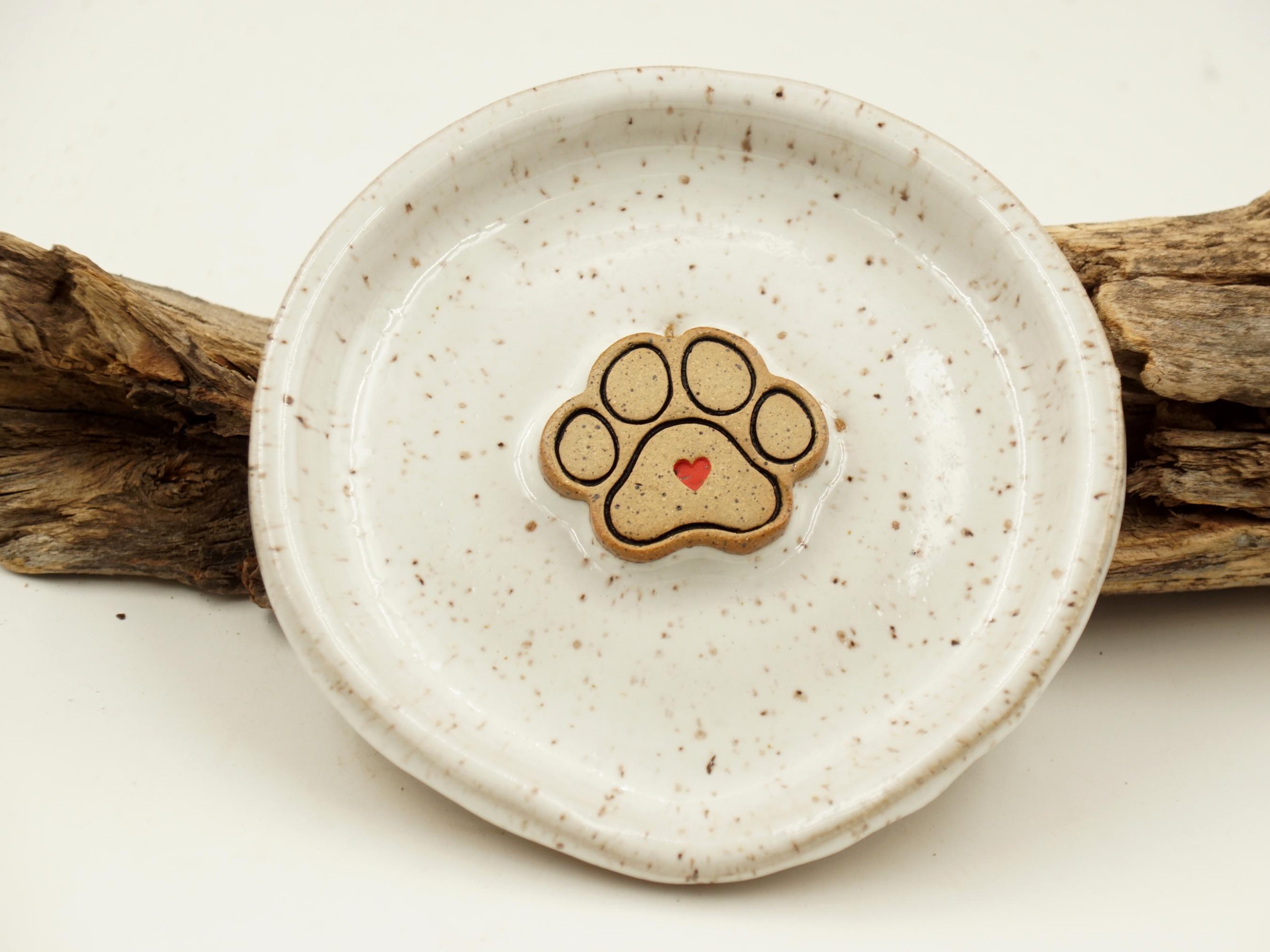Handmade Paw Print Ceramic Spoon Rest - Rustic Dog Lover Gift for the ...