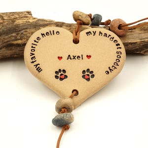 Custom Dog Memorial Wall Hanging: Handmade Pottery Pet Loss Gift