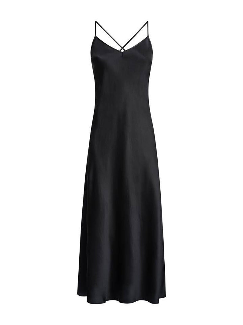 silk backless dress