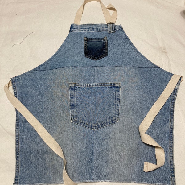 Children's apron - upcycled denim