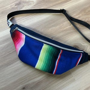 Fanny Pack- upcycled woven blanket and denim
