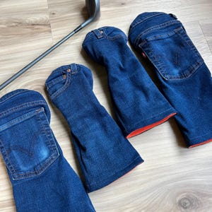 Golf club head covers - up cycled denim Levi’s  brand jeans