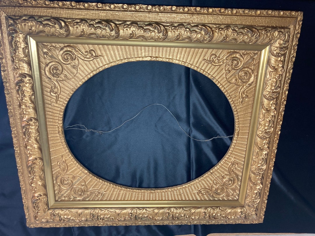 Beautiful Antique Large Gold Gilded Victorian Era Wood Painting Mirror