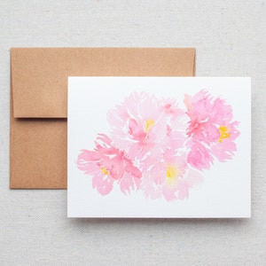 Cartes de billets de pivoine rose | | de cartes de vœux florales Ensemble de cartes pivoines de printemps | Aquarelle Pivoine Art