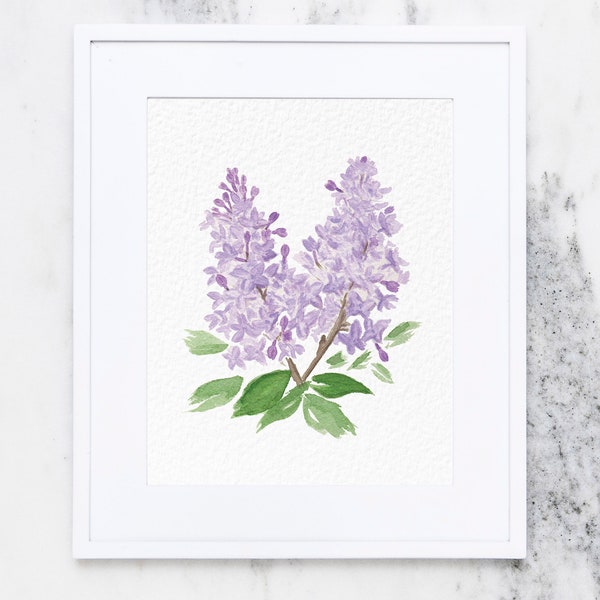 Lilac Art Print | Watercolor print of Spring Lilac Flowers