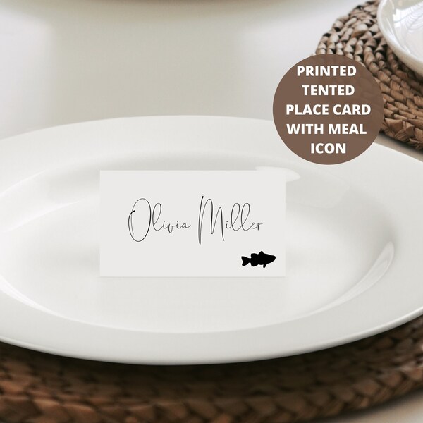 Wedding Place Cards With Meal Choice Etsy