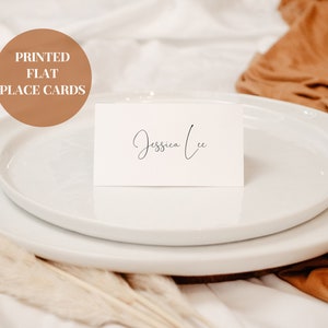 White Flat Place Cards - Wedding Place Cards - Lettered And Labeled