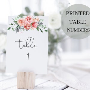 GEDRUCKTe Florale Tischnummern für Hochzeiten oder Party - 4x6 oder 5x7 - Wähle deine Schriftart - beschriftet und beschriftet