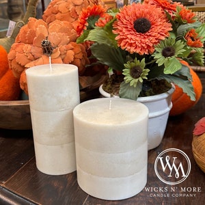 Wicks n More Ivory Bliss Unscented Hand-Crafted Pillar Candle