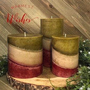 Wicks n More Warmest Wishes Hand-Crafted Scented Pillar Candle