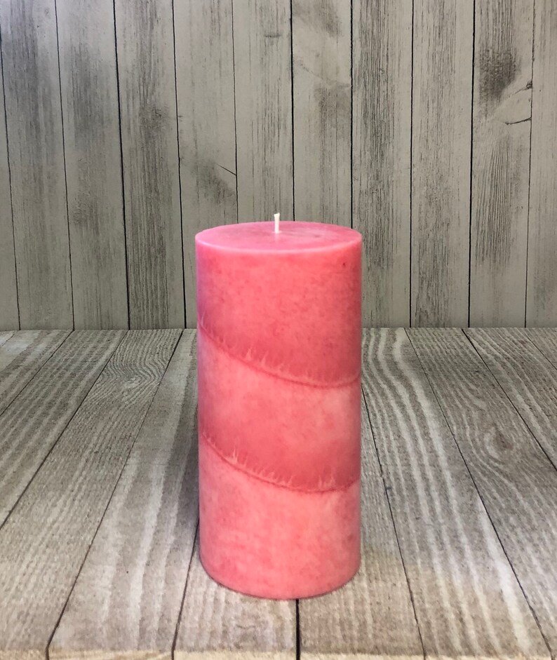 Wicks N More Coral Pink Scented Pillar Candle Etsy
