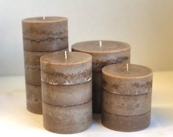 Wicks n More Warm Sand Scented Hand-Crafted Pillar Candle