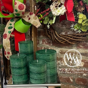 Wicks n More Evergreen Hand-Crafted Scented Pillar Candle