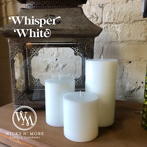 Wicks n More Whisper White Hand-Crafted Scented Pillar Candle
