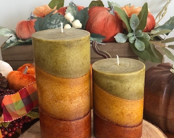 Handcrafted Cinnamon Apple Spice Pillar Candle