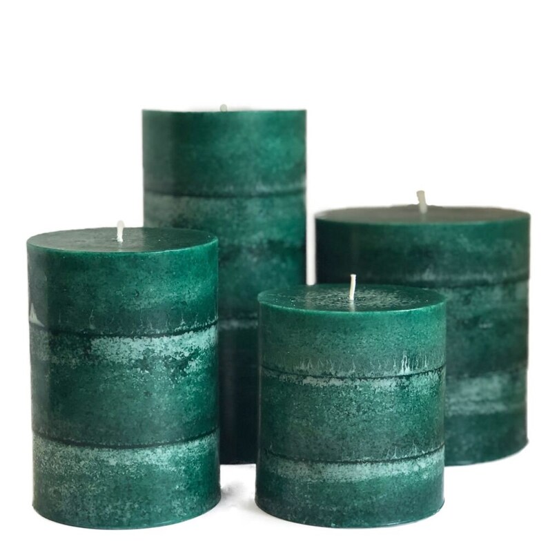 Wicks N More Evergreen Handcrafted Scented Pillar Candle Etsy