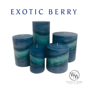 Wicks n More Exotic Berry Unscented Handmade Pillar Candle