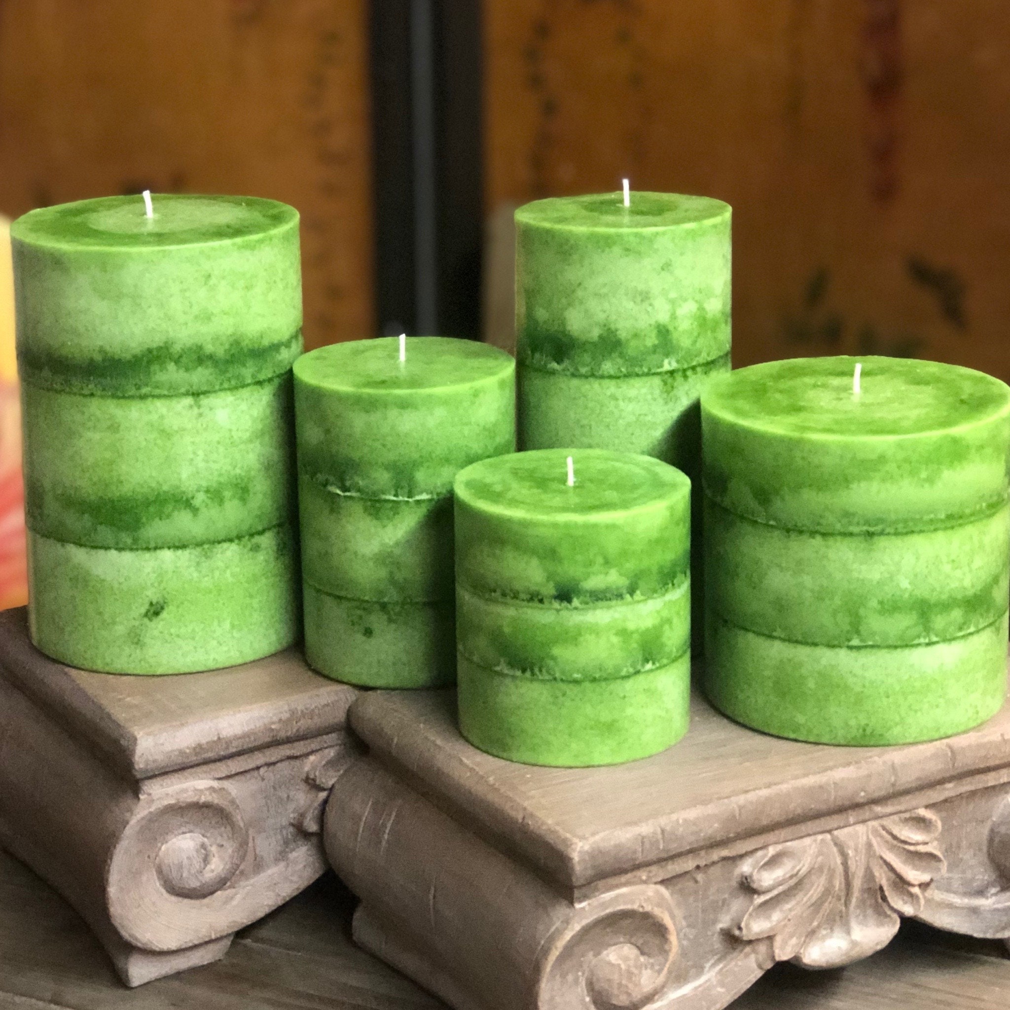 3x6 Wicks N More Indigo Mist Handmade Pillar Candles 3x6 Wicks N More Indigo Mist Handmade Pillar Candles
