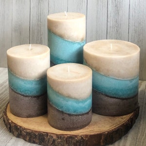 Wicks n More Summer Breeze Hand-Crafted Unscented Pillar Candles
