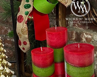 Wicks n More Holiday Magic Handcrafted Scented Pillar Candle