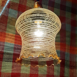60s-Mid-Century Glass Pendant Lamp-Vintage Retro pendant lamp-Indoor pendant light for home