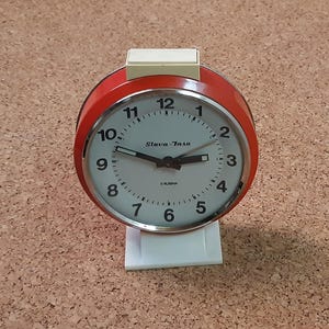 Vintage SLAVA-INSA 11 Rubina Yugoslavia-Mechanical desk alarm clock-Old Retro Red Vintage Clock-Collectible clock 1970s-Working