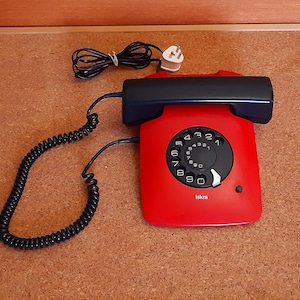 Vintage Retro Desk Telephone ISKRA Eta 85-Collectible Stationary Keys Phone-Yugoslavia Rotary Dial Telephone-1980s