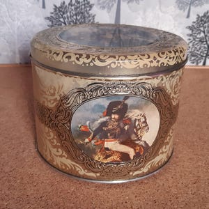 Vintage Tin Box Italian 1960s Lid Metal Large Box-CAPOLAVORI Collectible Empty Tin Can