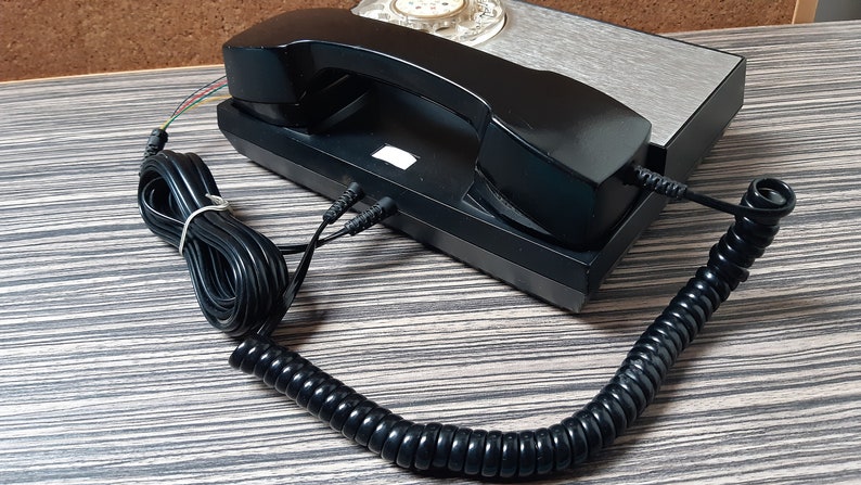 Vintage Telephone ISKRA-Continental-Desk phone-Retro home office desk decor-1970s-Antique Red rotary dial telephone image 2